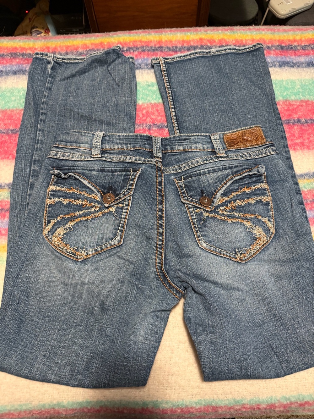 Women’s Blue Distressed Pocket Detail Jeans Silver jeans 32/32